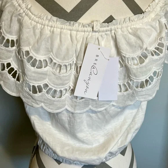 NWT - White Midriff Summer Top by Brea Canyon - Size‎ M - Picture 4 of 8